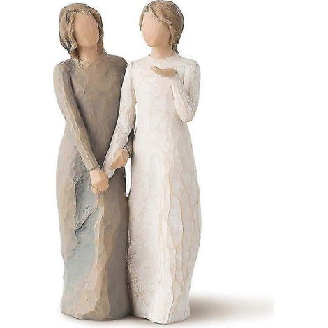 Figurines de sœurs, J'aimerai toujours mes sœurs, Statues de deux femmes, Figurines sculptées et peintes à la main, Cadeaux pour Noël ou un anniversaire (1/5)