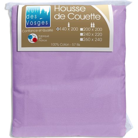 Housse de Couette Uni Coton Parme 140 x 200 cm (1/2)