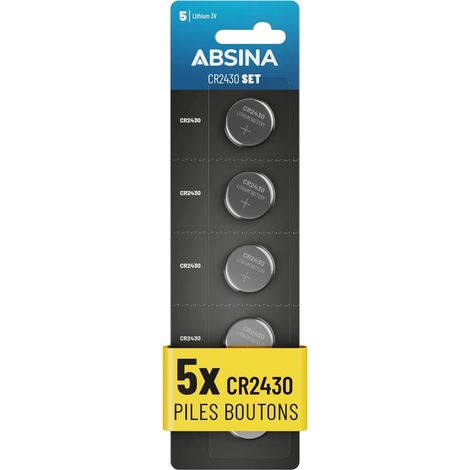 5X Piles 2430 Lithium 3V Longue durée - Pile CR2430 3V étanches - Pile CR 2430 - Piles CR2430 Lithium (1/5)