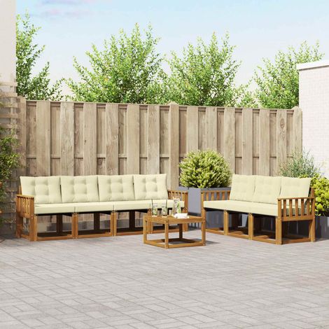 vidaXL Outdoor-Sofagarnitur mit Kissen 8 pcs Natur und Creme (1/5)