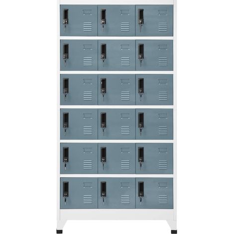 Maison Exclusive - Armadietto con Chiave Grigio Chiaro e Scuro 90x40x180cm Acciaio (1/5)