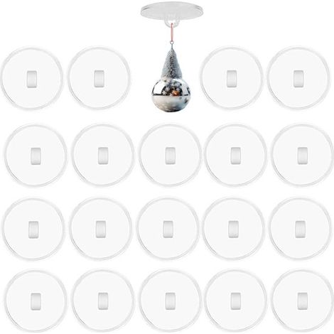 Confezione da 50 ganci trasparenti autoadesivi per soffitto, non necessitano di foratura, ideali per cucina e bagno. (1/5)