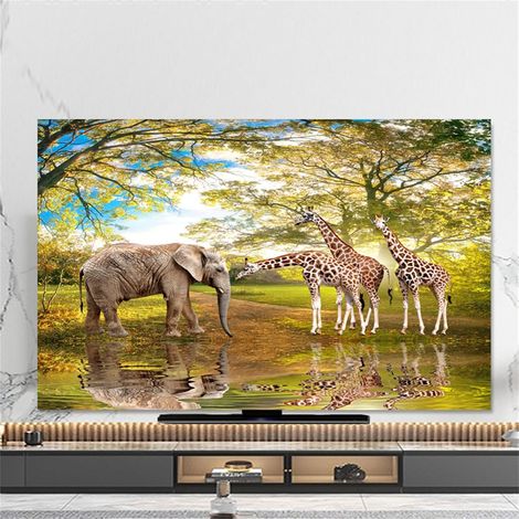 Copertura protettiva per TV, copertura TV con motivo foresta 3D per TV da 32 a 80 pollici, copertura TV elastica, copertura protettiva per schermo del computer, antipolvere e traspirante (40-43 pollic (1/5)