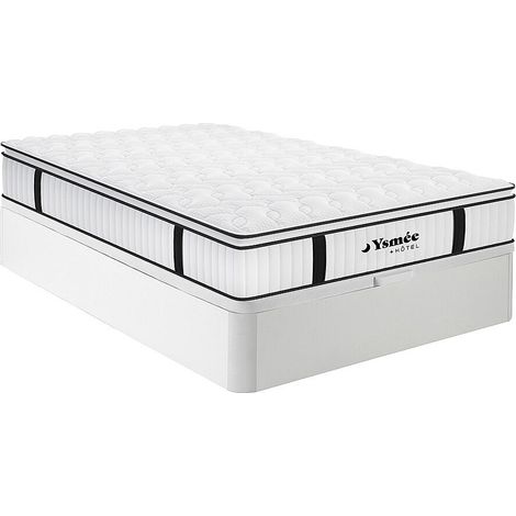 Set 140x190cm Rete vano Bianco + Mater. ignifugo molle insac. topper integ. sp.28cm - DELICE di YSMÉE HÔTEL