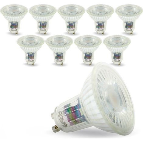 Arum Lighting – Lot de 10 ampoules GU10 5W 470 Lm – Équivalent 50W – Température de couleur 4000K – Angle 60° – Non dimmable