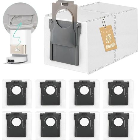 8 Pièces Sacs à Poussière pour Dreame X40 Ultra/X40 Ultra Complete/L40 Ultra Sacs à Poussière de Rechange pour Dreame X30 Ultra /X50 Ultra/L50 Pro Ultra/ L10s Pro Ultra Heat Aspirateur Accessoires (1/5)