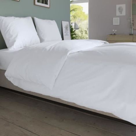 Housse de Couette Coton - DODO - Antibactérien - 260 x 240 cm - Blanc (1/6)