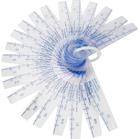 Jauge D'Épaisseur en Plastique 0,05 mm à 3 Mm, Outil de Mesure D'Écart Métrique, 21 Feuilles