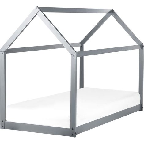 Kinderbett Haus Kiefernholz TOSSE 90 x 200 cm Grau