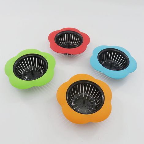 Crépine d'évier de cuisine en carton en forme de fleur, pour canalisation d'égout, siphon de sol de salle de bain, filtre anti-obstruction pour évier de lave-vaisselle (une pièce)
