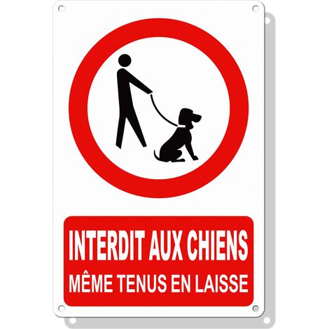 Panneau Interdiction Chien Aluminium 30x20 cm Propriété Privée (1/5)