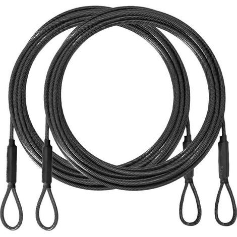 Câble de sécurité 1,2m (lot de 2) 3,3mm acier inoxydable avec gaine en vinyle