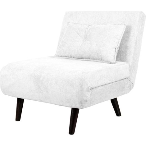 poltrona letto "queen" in tessuto bianco, 77x77x85 cm (1/4)