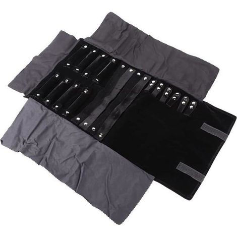 Plateau Organisateur Bijoux - Flanelle Douce Anti-rayures - Rangement Ornement Anneaux Boucles Collier - Noir - 1 Pièce (1/4)