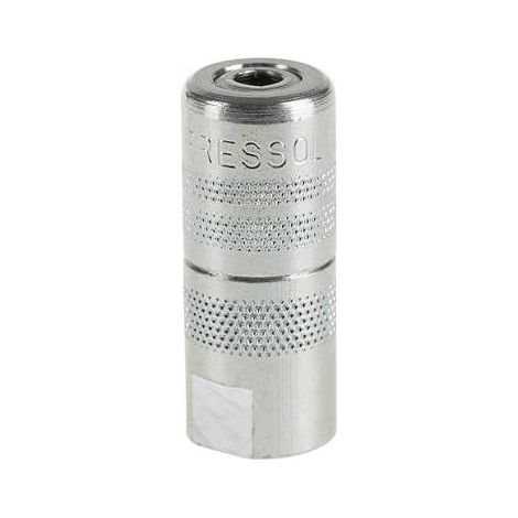 Acoplamiento para pistola engrasadora M10x1, acero galvanizado, precisión y durabilidad, conexión segura para lubricación industrial