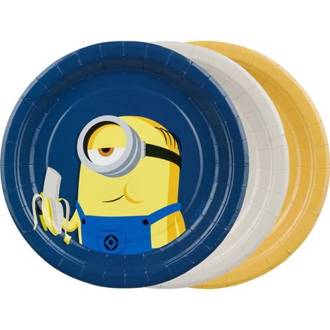 Piatti di carta dei Minions, colorati, 18 cm, 6 pezzi. (1/4)