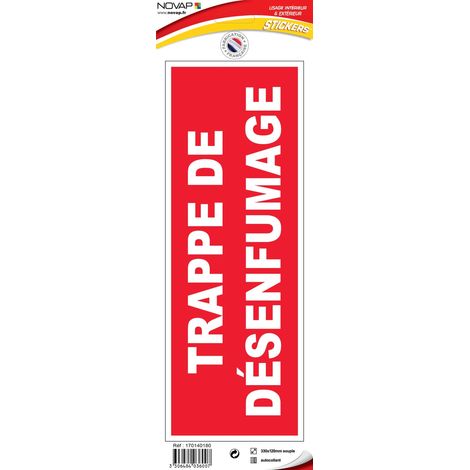 Panneau Trappe désenfumage - Vinyle adhésif 330x120mm - 4036007
