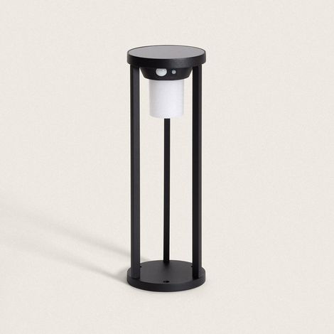 Baliza de Pie Exterior Solar LED 2W 40cm Aluminio con Sensor de Movimiento Eneko Negro