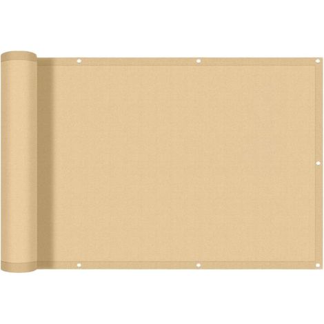 Balkon Sichtschutz, wasserdicht, transparenter UV Schutz, mit Kordelzug, für Balkon, Garten, Sonnenschutz im Freien, Cremeweiß, 0,9 x 3 m (1/5)