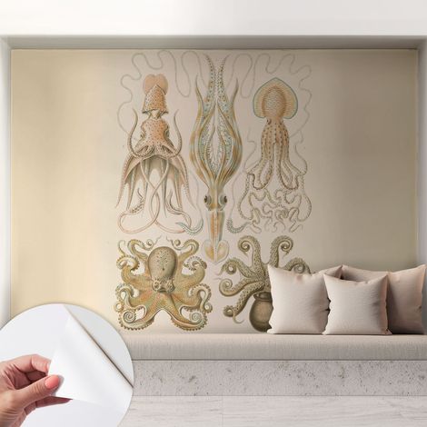 Selbstklebend Tapete - abwaschbar - Raumgestaltung Schlafzimmer Wohnzimmer Tapete Meeresleben 208x146 cm (1/5)