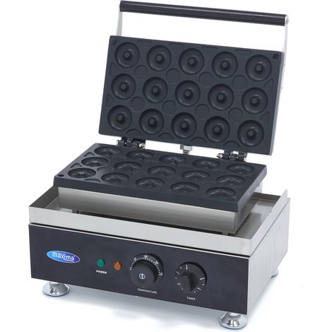 Machine à donuts - 15 mini donuts - Ø5cm - avec minuteur intégré - Maxima