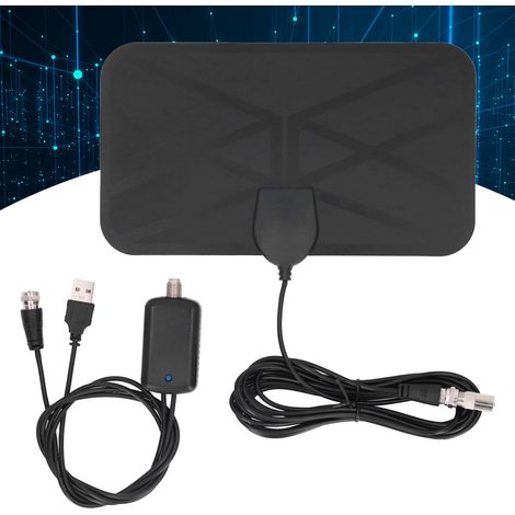 Antenne TV Numérique Intérieure HD 4K 1080P avec Support Adhésif, Gain 25DBI, Réception TNT Haute Performance (1/5)