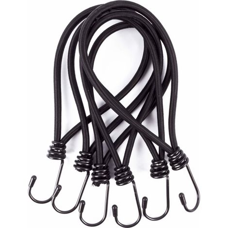 Lot de 12 tendeurs élastiques avec crochets pour bâches, filets et bannières (1/2)