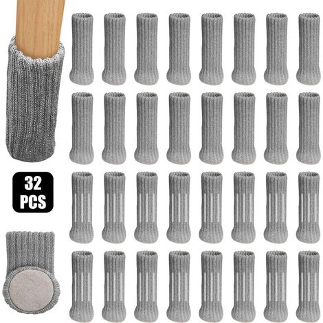 (Gris)32Pcs Chaussettes de Chaise Mobilier en Feutre pour Pieds de Chaise,Table mobilier Tampons Plancher Protège,Évitez Les Rayures et Le Bruit (1/5)