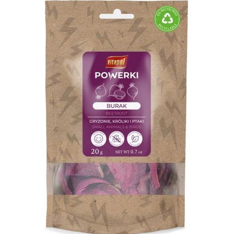 Vitapol Powerki Frutta e verdura liofilizzate per roditori, conigli e uccelli esotici - Barbabietola 20g