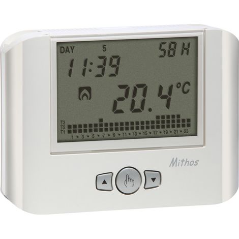 VEMER VE478400 MITHOS H - Cronotermostato con Umidostato, Programmazione Settimanale, Alimentazione a Batterie, Bianco (1/2)