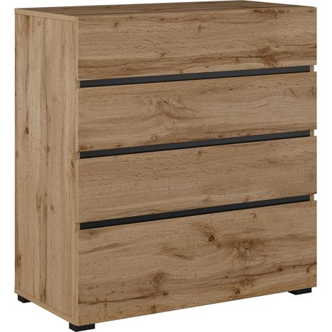 Cómoda Alfere 121, Roble wotan, Con cajones, Número de cajones: 0, 85x80x40cm