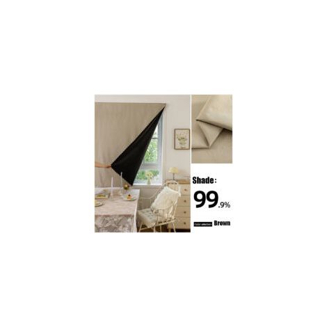 Verdunkelungsvorhänge, keine Montage oder Bohrarbeiten erforderlich, wärmeisolierende Vorhänge, geeignet für Küche und Schlafzimmer, 1 Stück (braun, 200 x 200 cm) - Crezuo