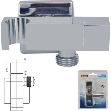 Trade Shop - Mezclador De Ducha Empotrado A Pared Con Soporte De Ducha De Mano Cuadrado Art.59506 - (1/3)