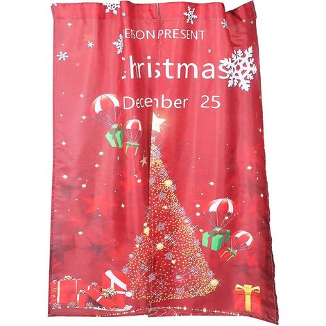 Rideaux translucides à motif sapin de Noël, adaptés aux chambres et aux salons, préservant l'intimité. 1 paire. (1/5)