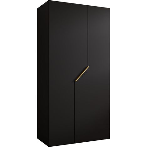 Armoire Hartford 594, Noir, 202x100x52cm, Portes d'armoire: Avec des charnières, Nombre d'étagères: 0 (1/5)