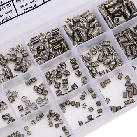 300 pièces inserts filetés acier inox kit réparation filetage M3x0.5 M4x0.7 M5x0.8 (1/5)