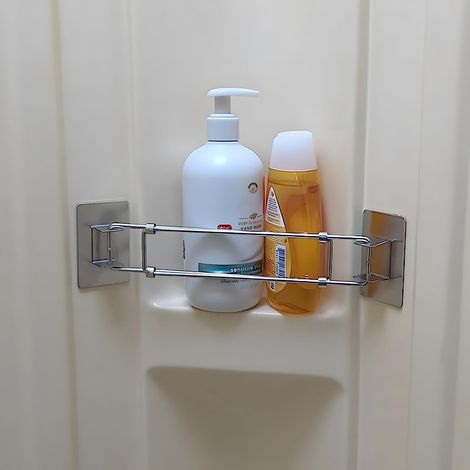 Eckablage für Wohnmobildusche – Verstellbare Edelstahlstange für Eckregale, Länge 20 bis 35 cm, 1 Stück (1/5)