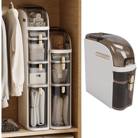 Meuble de rangement pour cuisine, tiroir de réfrigérateur, meuble latéral de salle de bain, étagère de rangement ultra-étroite, meuble de rangement pour cuisine A (1/5)
