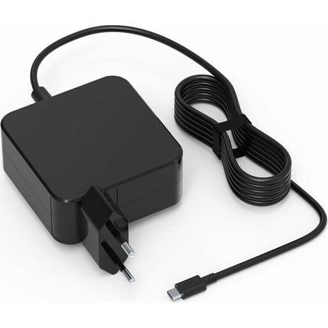 65-W-USB-C-Ladegerät Typ-C-Netzteil für MacBook Pro/Air, Lenovo Thinkpad, HP Chromebook, ASUS, Acer, Huawei Matebook, Xiaomi Air, Samsung Chromebook Plus, Tablets, Netzkabel, D