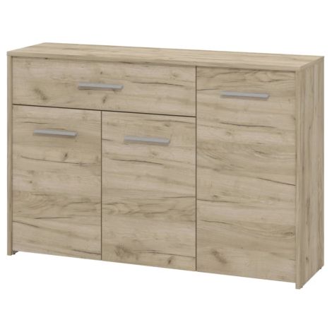 credenza "girona" 3 ante e 1 cassetto quercia, 119x33x80,5 cm