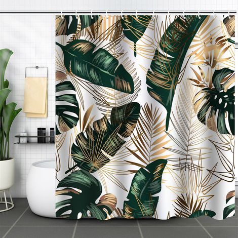 Romantic abstract bohemian style shower curtain, waterproof, polyester, 180 x 180 cm (71 x 71 inches) (1/5)