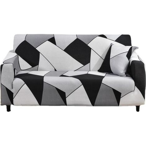 Housse de canapé 3 places-Extensible-Gris-190 x 230 cm (1/4)