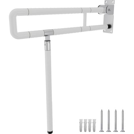 Randaco Maniglione pieghevole per toilette, maniglione per bagno con impugnatura in acciaio inox antiscivolo (1/5)
