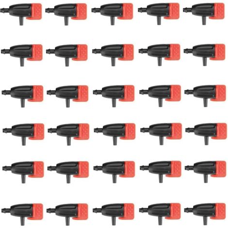 Ensemble de 60 goutteurs d'irrigation pour plantes, arrosage automatique, débit réglable de 0 à 200 L, système d'arrosage goutte à goutte par micro-aspersion (1/5)