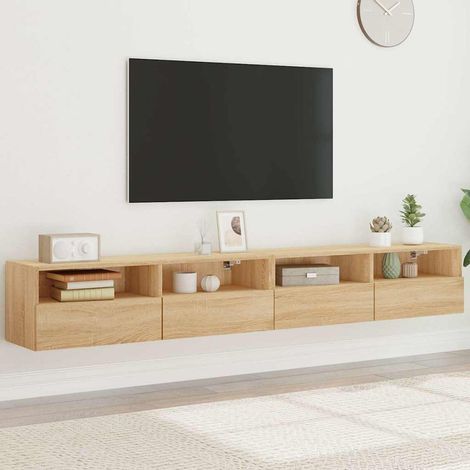 TV-Wandschränke 2 Stk. Sonoma-Eiche 100x30x30 cm Holzwerkstoff (1/5)