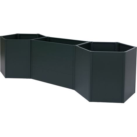 Lot de 3 jardinières sur pied HWC-P64, jardinières sur pied métalliques pour légumes/plantes, bacs à fleurs, pots de fle