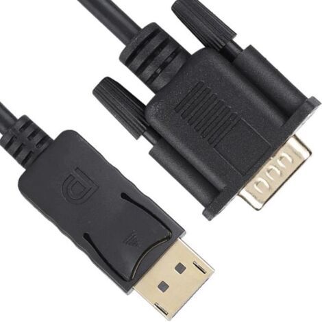 (noir)Adaptateur DisplayPort vers VGA 1.8m - Résolution 1080p - Audio et Vidéo HD - Connecteurs Plaqués Or (1/4)