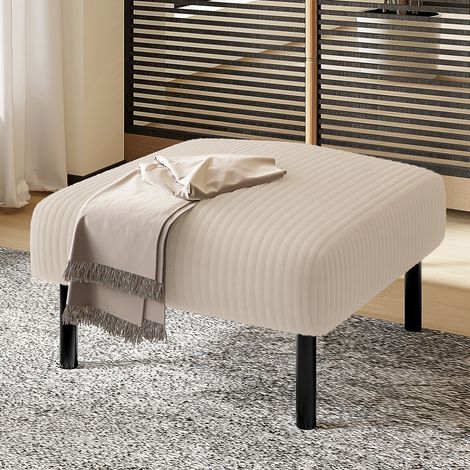 Asiento tapizado de cordón con metal y confort beige OKMYHOME (1/5)