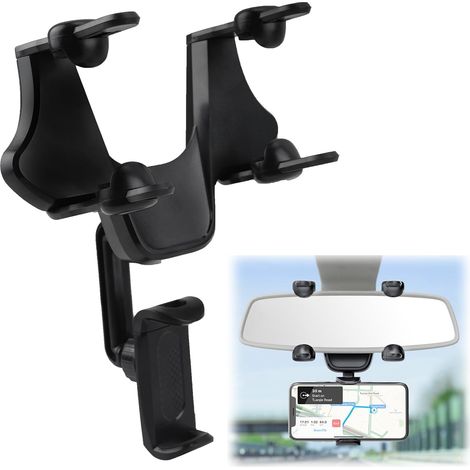 Kindfiber OÜ-Support de téléphone pour rétroviseur de Voiture,Attache Telephone Voiture,360° pivotant et rétractable, Universel pour Tous Les Smartphones (1/5)