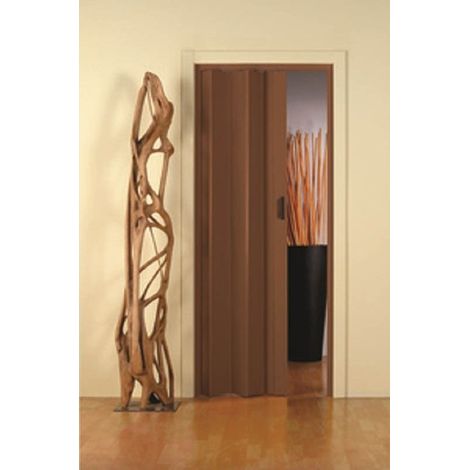 Porta a soffietto pvc stabilizzato c/maniglia cm 83x214 noce - Salone (1/2)